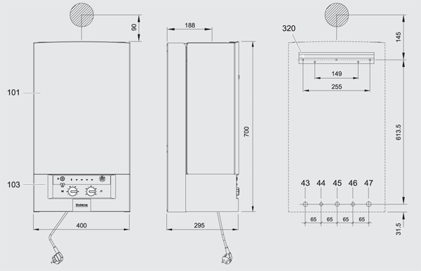 Технические параметры настенные газовые котлы Buderus Logamax U032K