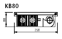 Поперечный разрез встраиваемого в пол конвектора EVA COIL - KB80